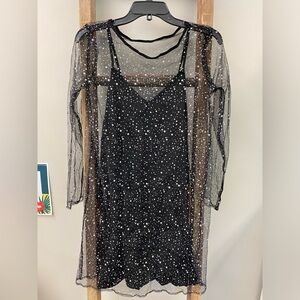 SHEIN NWOT Long Sleeve Mesh Dress Small